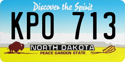 ND license plate KPO713