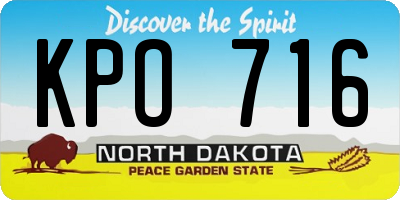 ND license plate KPO716