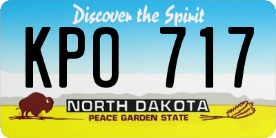 ND license plate KPO717