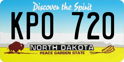 ND license plate KPO720