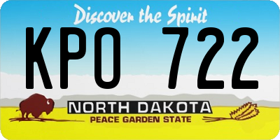 ND license plate KPO722