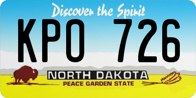 ND license plate KPO726