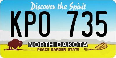 ND license plate KPO735