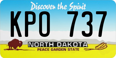 ND license plate KPO737