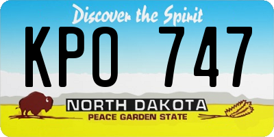 ND license plate KPO747