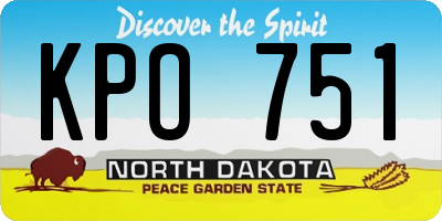 ND license plate KPO751