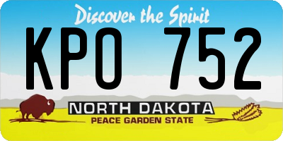 ND license plate KPO752