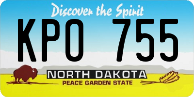 ND license plate KPO755