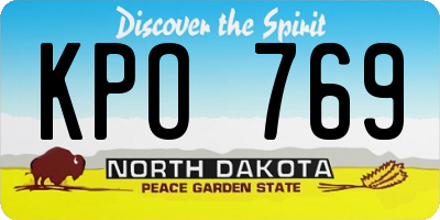 ND license plate KPO769