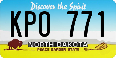 ND license plate KPO771