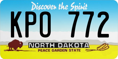 ND license plate KPO772