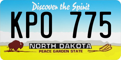 ND license plate KPO775