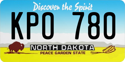 ND license plate KPO780