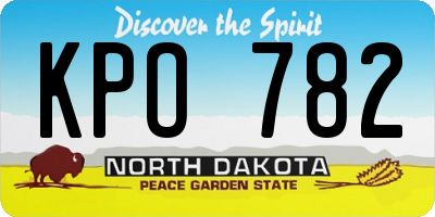 ND license plate KPO782