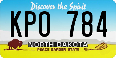 ND license plate KPO784