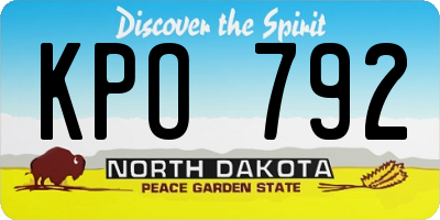 ND license plate KPO792
