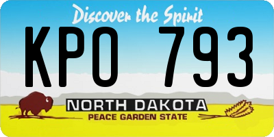 ND license plate KPO793