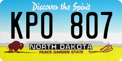 ND license plate KPO807