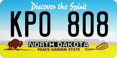 ND license plate KPO808