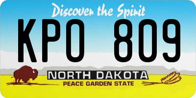 ND license plate KPO809