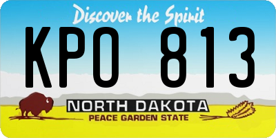 ND license plate KPO813