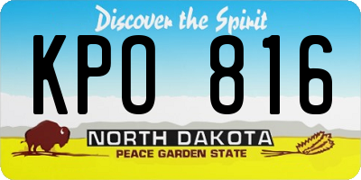 ND license plate KPO816