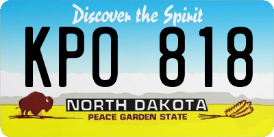 ND license plate KPO818