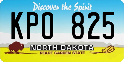 ND license plate KPO825