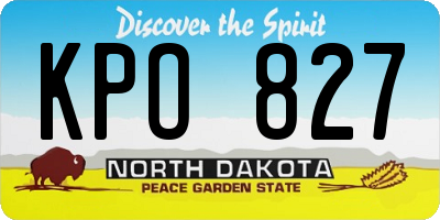 ND license plate KPO827