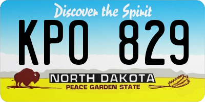 ND license plate KPO829