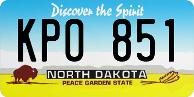 ND license plate KPO851