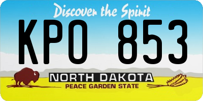 ND license plate KPO853
