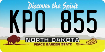 ND license plate KPO855