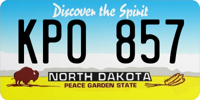 ND license plate KPO857