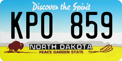 ND license plate KPO859