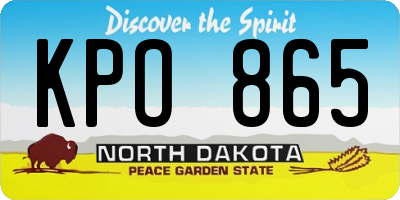 ND license plate KPO865
