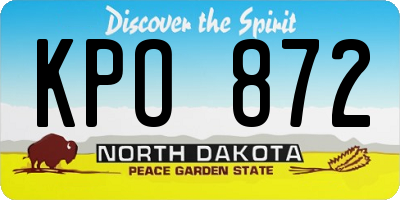 ND license plate KPO872