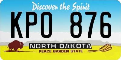 ND license plate KPO876