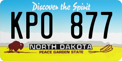 ND license plate KPO877
