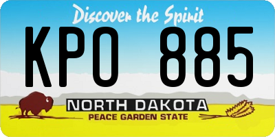 ND license plate KPO885