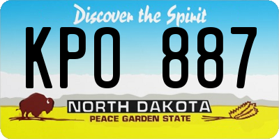 ND license plate KPO887