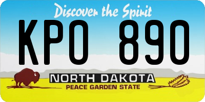 ND license plate KPO890