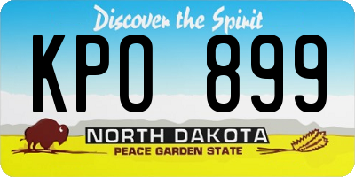 ND license plate KPO899