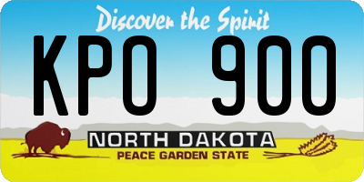 ND license plate KPO900