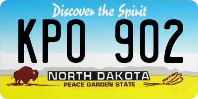 ND license plate KPO902