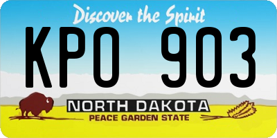 ND license plate KPO903