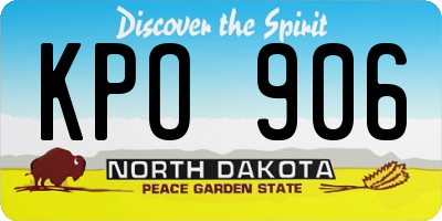 ND license plate KPO906