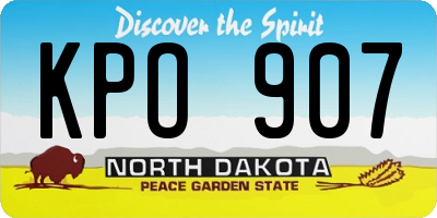 ND license plate KPO907