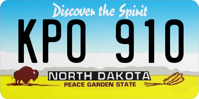 ND license plate KPO910