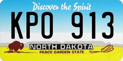 ND license plate KPO913